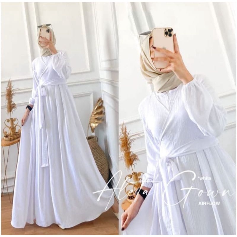 AKC Toserba - Baju Muslim Wanita Terbaru Gamis Maxi Dress Crinckle Airflow ALETA DRESS Busui Frendly