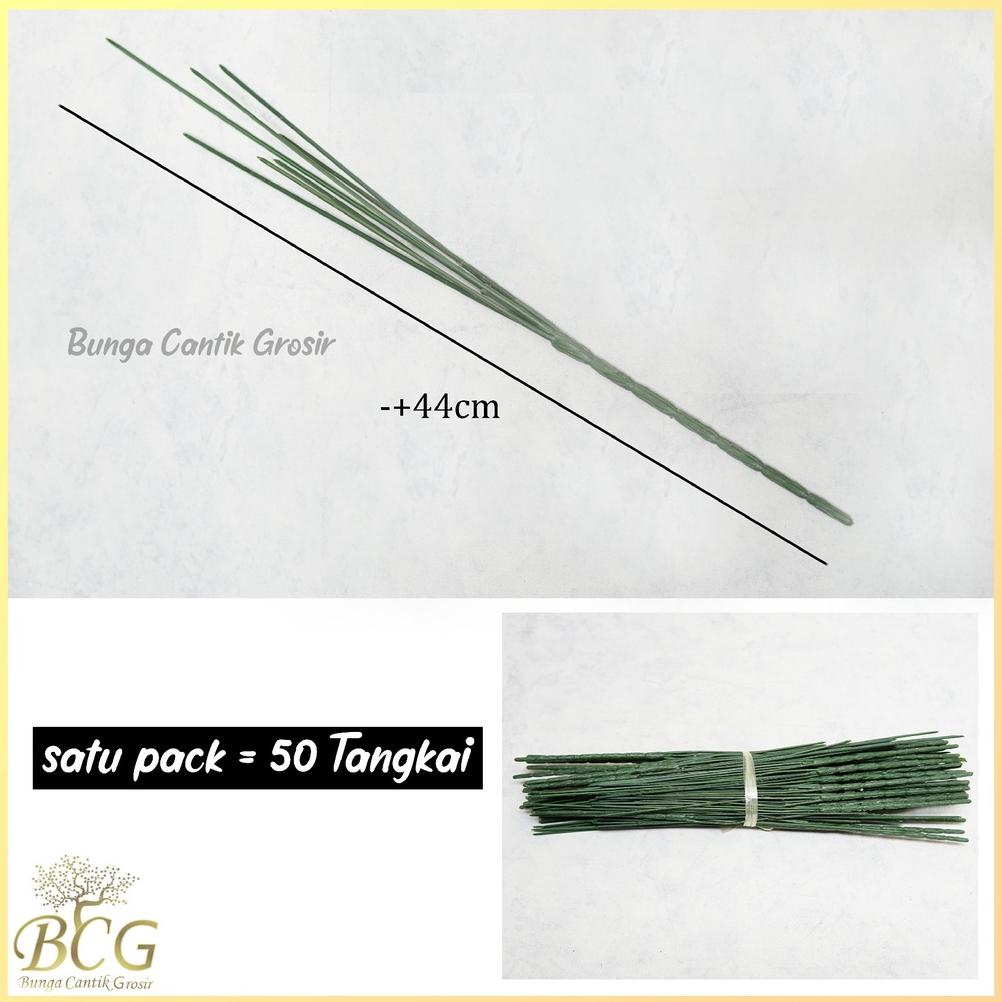 PRODUK- TANGKAI BUNGA PANJANG CABANG 7 (1 IKAT:50 PCS) / TANGKAI DAUN / TANGKAI BUNGA POLOS /  TANGK