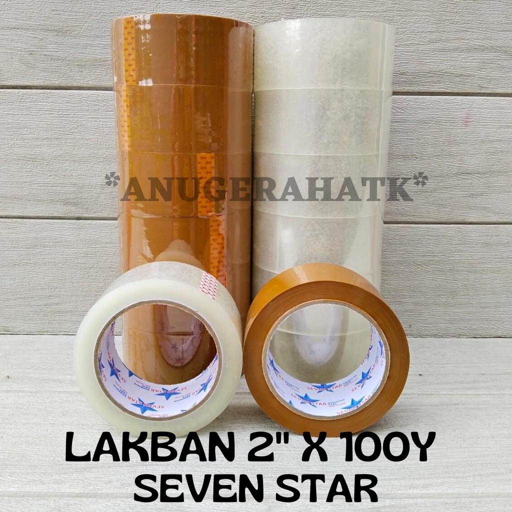 

Lakban Isolasi STAR / SEVENSTAR 2" x 100 yard (Jamin Rekat & Tebal) Real