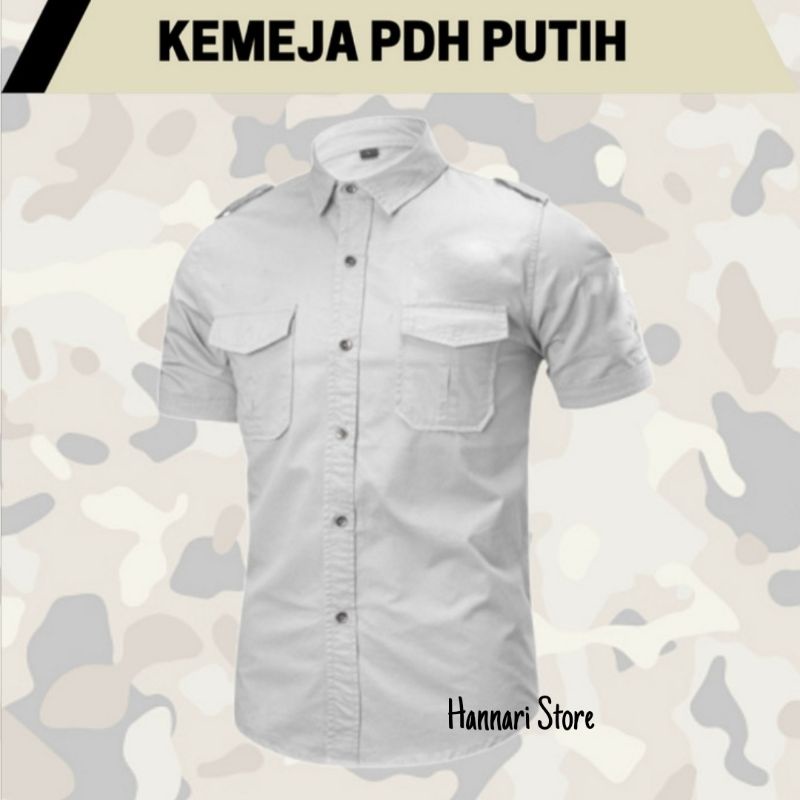 Kemeja PDH Putih Polos / Kemeja PDH / Seragam PDH /Seragam Kerja / Baju Kerja