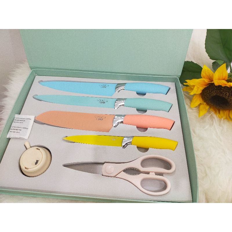 Pisau dapur set 6pcs Cooking color