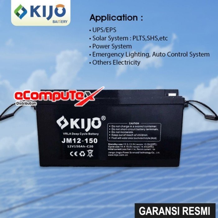 BATERAI UPS VRLA 150 AH KIJO / BATTERY AKI KERING 12 VOLT 150 AH ACCU