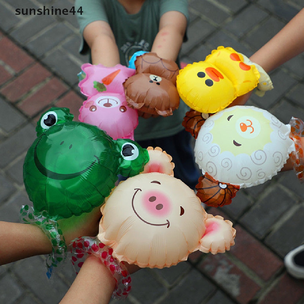 Sunshine 25pcs Lucu Hewan Tangan Memakai Balon Monyet Kelinci Domba Pergelangan Tangan Balon Pesta.