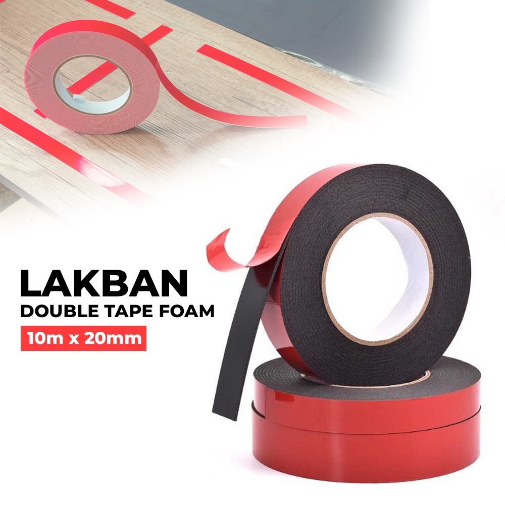 R3S Ecihen Lakban Double Tape Foam 10m X 2mm 20 Mm - Ech01 - Red R3WS