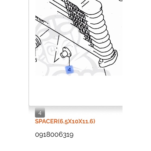 original nos spacer ring baut radiator suzuki xf650 gsxr 600 an400