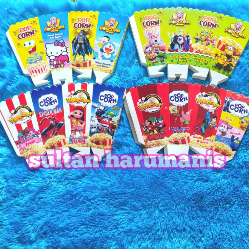 bungkus popcorn 12x6 cm. 100 lembar kertas popcorn wadah popcorn kemasan popcorn