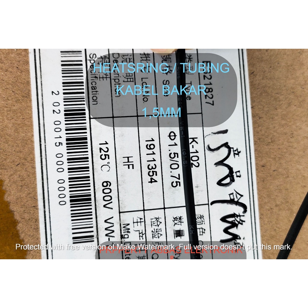 HEATSRING TUBING  SOLASI BAKAR KABEL BAKAR HEAT SRING HEATSRINK 1,5MM 1.5MM 1,5 MM 1.5 MM