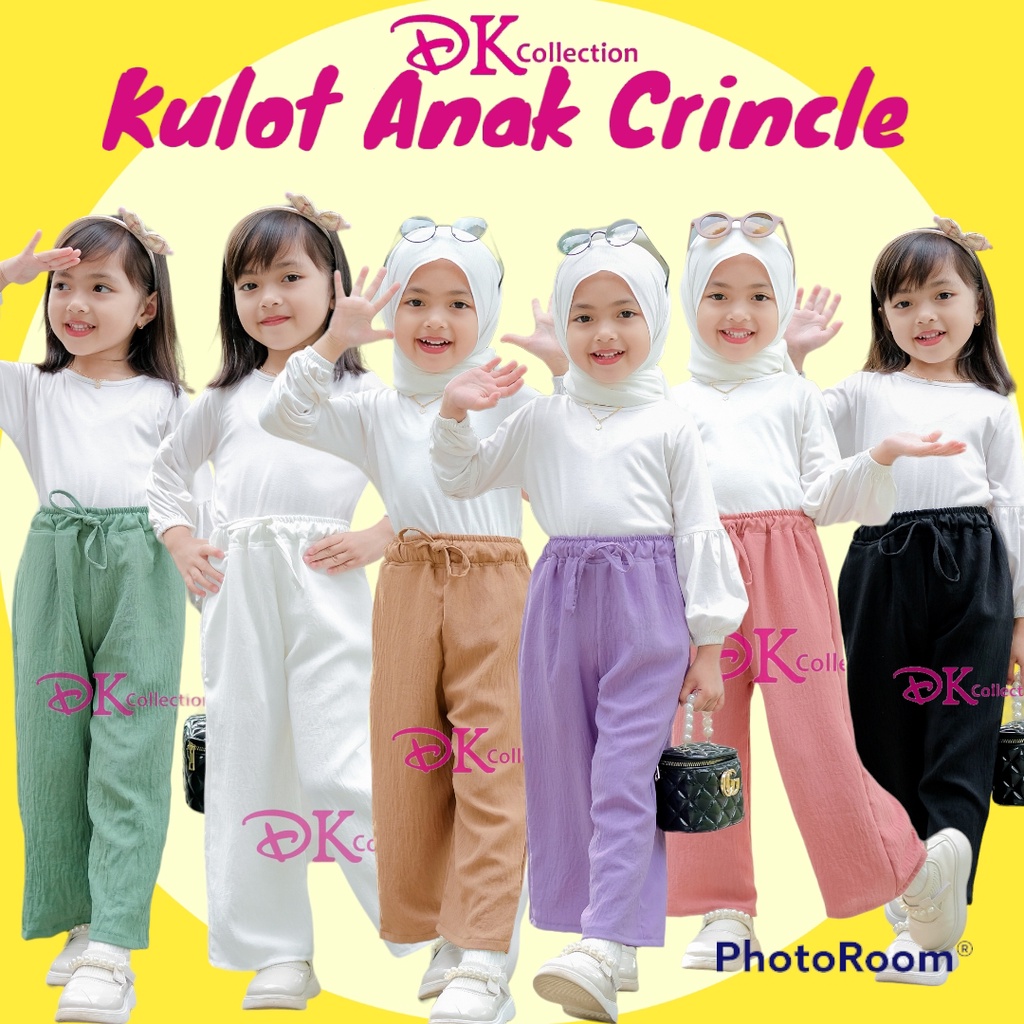 CELANA KULOT CRINKLE AIRFLOW ANAK PEREMPUAN / CELANA CRINKLE ANAK PEREMPUAN / CELANA ANAK PEREMPUAN 3-8TH ARJUNA ORI DK