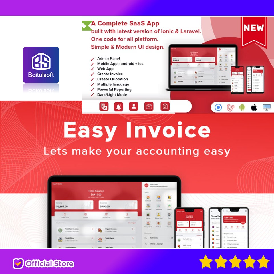 Jual Source Code Aplikasi Easy Invoice A Complete Saas Package For