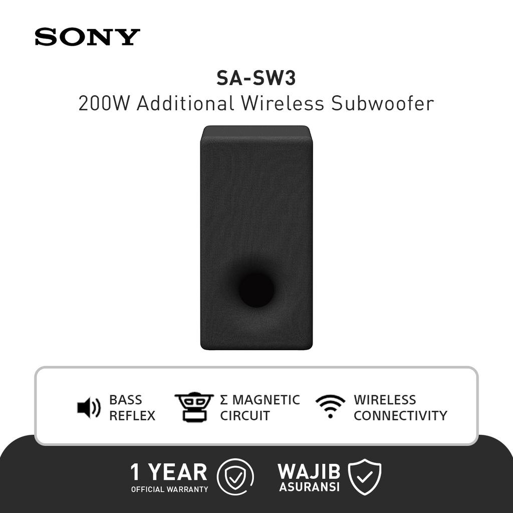 Sony HT-A3000 Bundle with SA-SW3 250W 3.1-Channel Dolby Atmos Soundbar