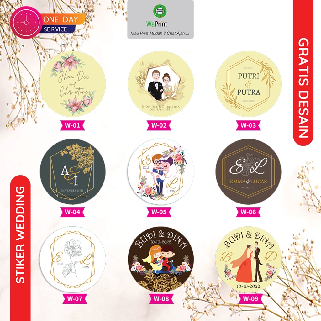 Cetak Stiker Label Souvenir Wedding / Stiker Custom / Stiker Souvenir
