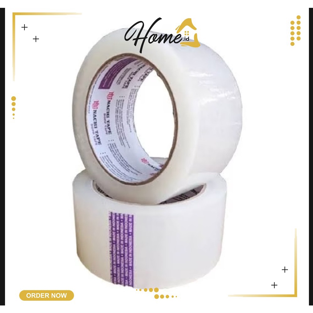 

ECER LAKBAN NACHI BENING 2INCH X 100Y / OPP TAPE NACHI 48MM / ISOLASI BESAR