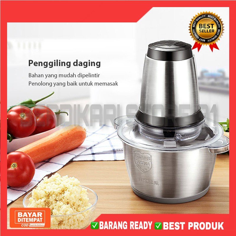 [BS] BLENDER DAGING CHOPPER 2L STAINLESS BESI SS 304 FOOD GRADE PORTABLE BAJA TAHAN KARAT