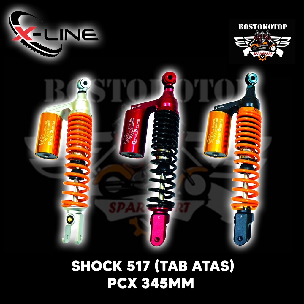X-Line Shockbreaker Shock Skok Suspensi Belakang Peredam Kejut Tipe 517 Honda PCX Tinggi 345mm Varia