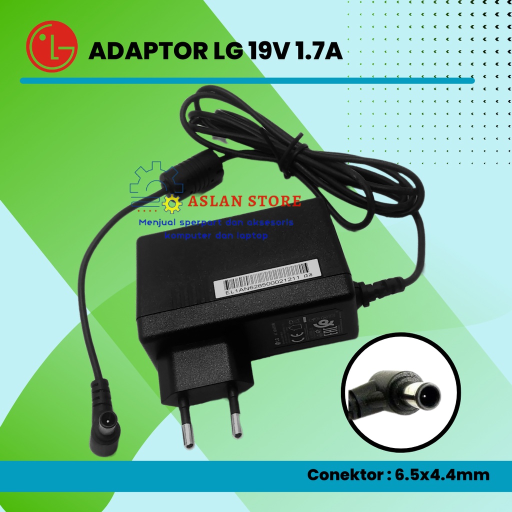 AC Power Adaptor charger TV LG LCD LED 19V 1 7A Original Adaptor Monitor LG TV LED LG Pin jarum