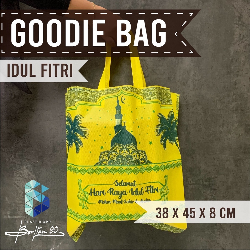 

Goodie Bag Handle Idul Fitri / Goodie Bag Lebaran New Design 38x45x8 cm / Goodie Bag Sablon