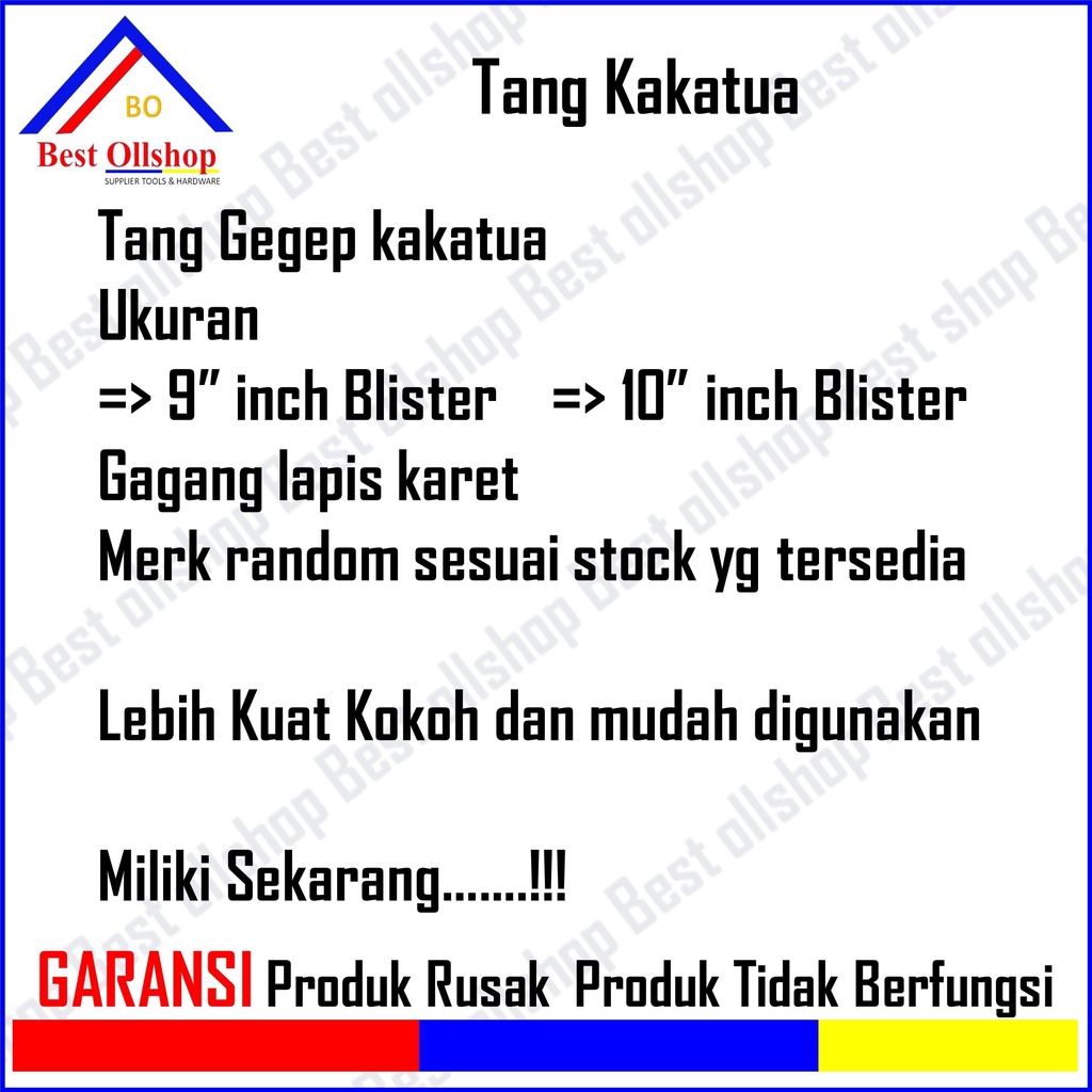 Tang Kakaktua / Tang Catut Betet Gegep Cabut / Tang Kakaktua Potong Bendrat