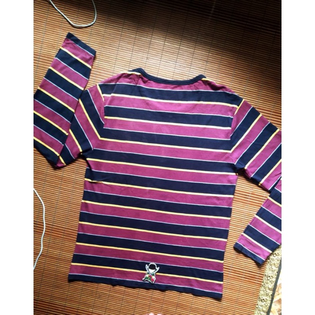 Baju kaos lengan panjang FUBU motif salur garis