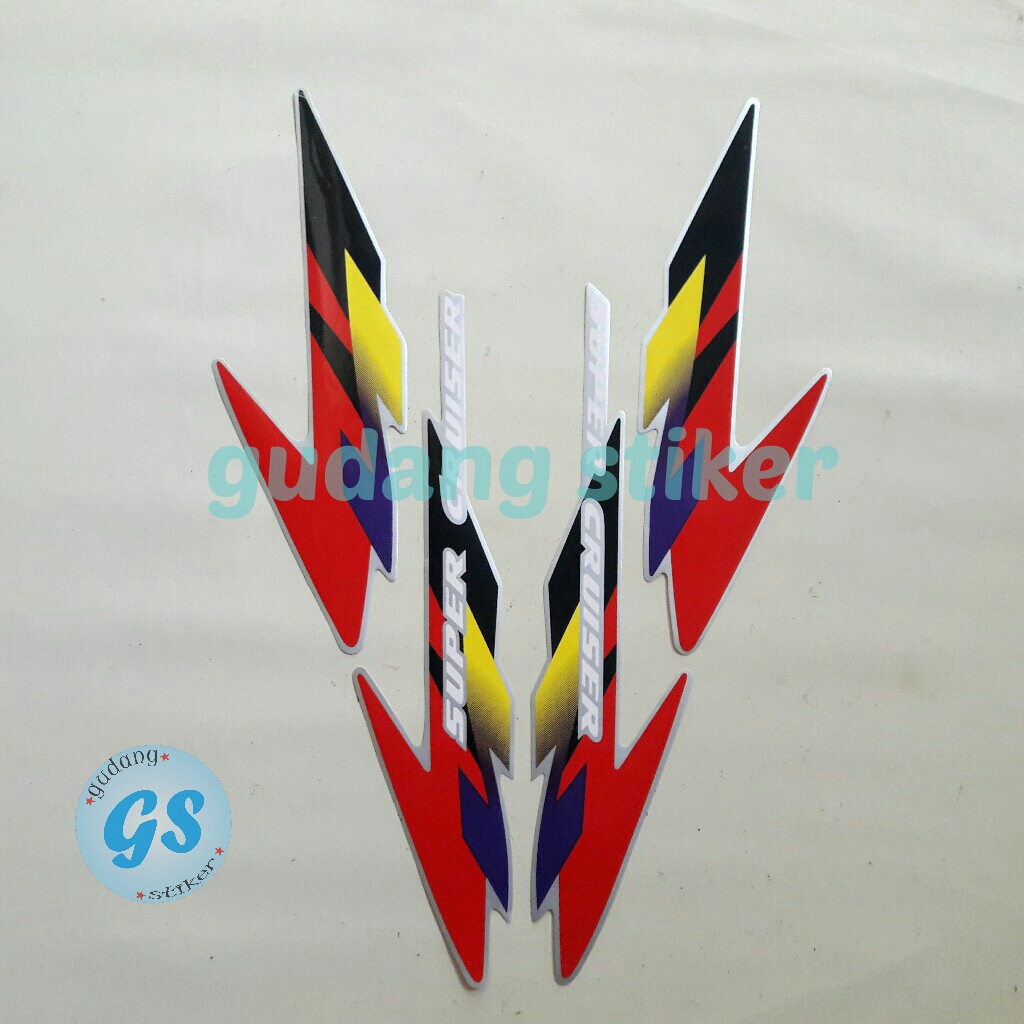 Striping Stiker Motor honda Tiger 1997 1997 silver