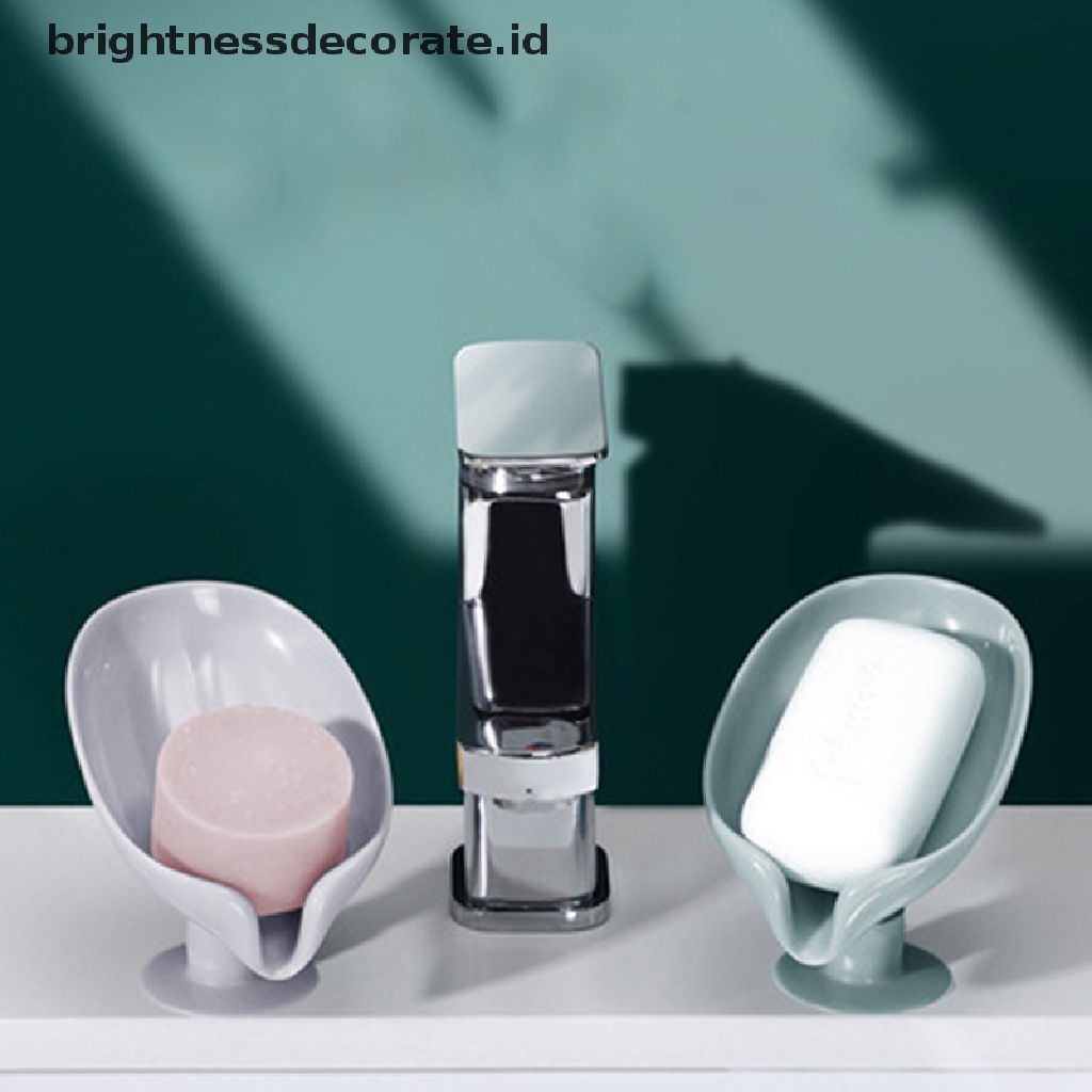 [Birth] Kotak Sabun Bentuk Daun Drain Soap Holder Box Kamar Mandi Tempat Sabun Mandi Bathroom [ID]