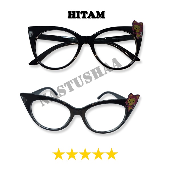 Kacamata Gaya Anak Lensa Normal Transparan New Design Cat Eye Variasi Kartun Singa Style Fashion Unisex Kids FREECASE
