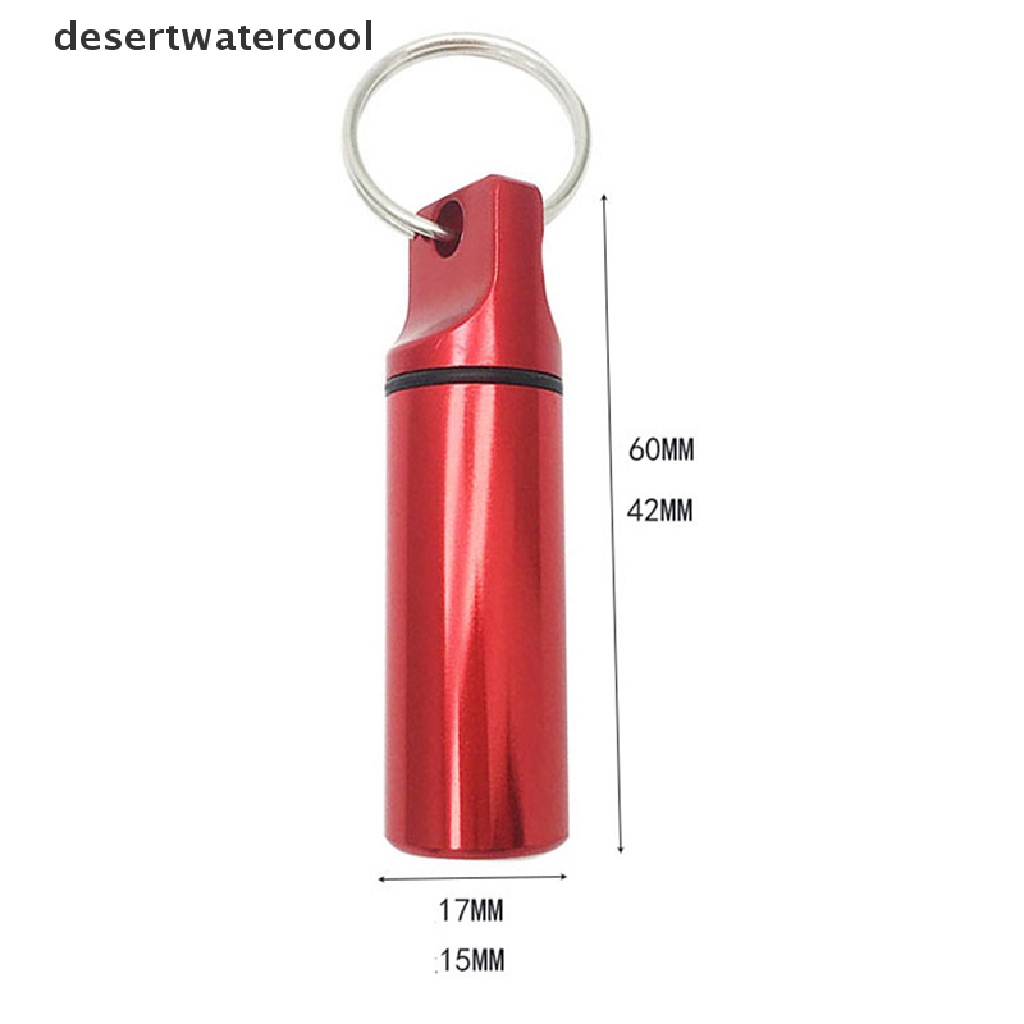 Deid Kotak Pil Aluminium Anti Air Pill Case Wadah Tempat Botol Gantungan Kunci Outdoor Martijn