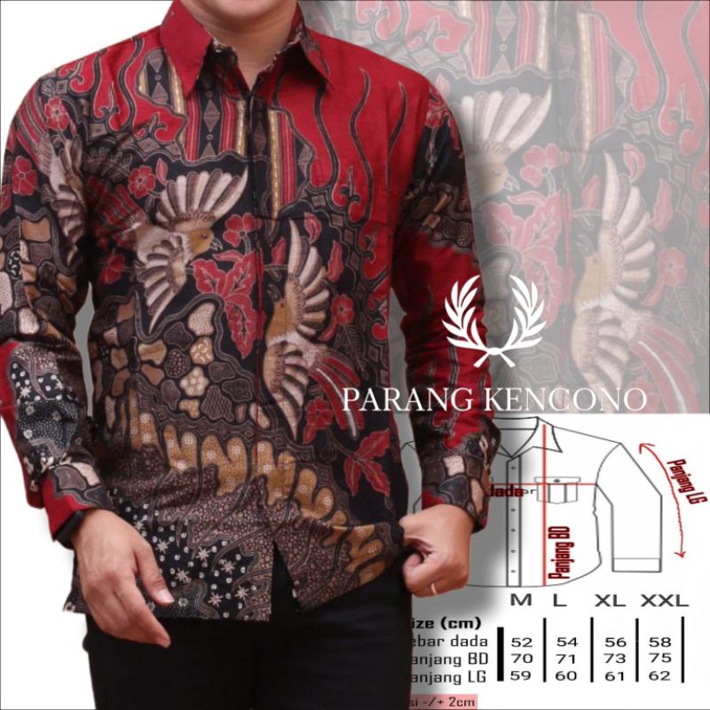 Batik pria lengan panjang premium motif terbaru seragam kerja kantor_baju batik cowok modern katun halus seragam batik pernikahan