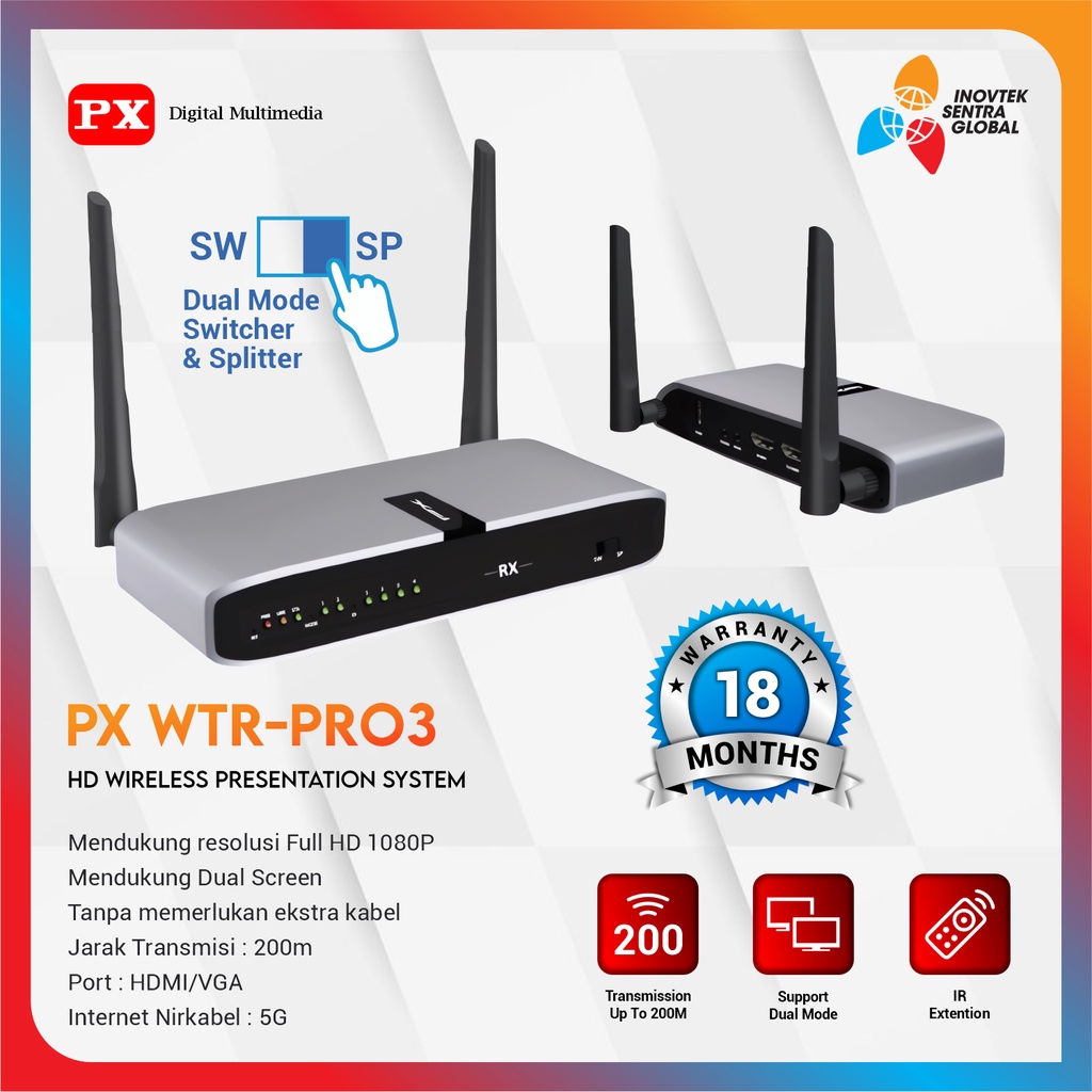 PX WTR-PRO3 Wireless HDMI Extender Audio Video Transmitter Receiver