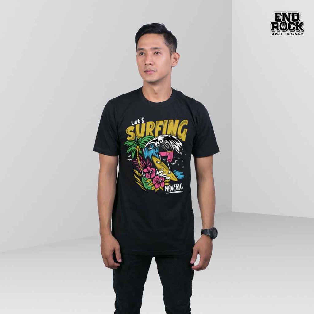 Kaos Distro Original Endrock Tema Maveric Lets Surfing