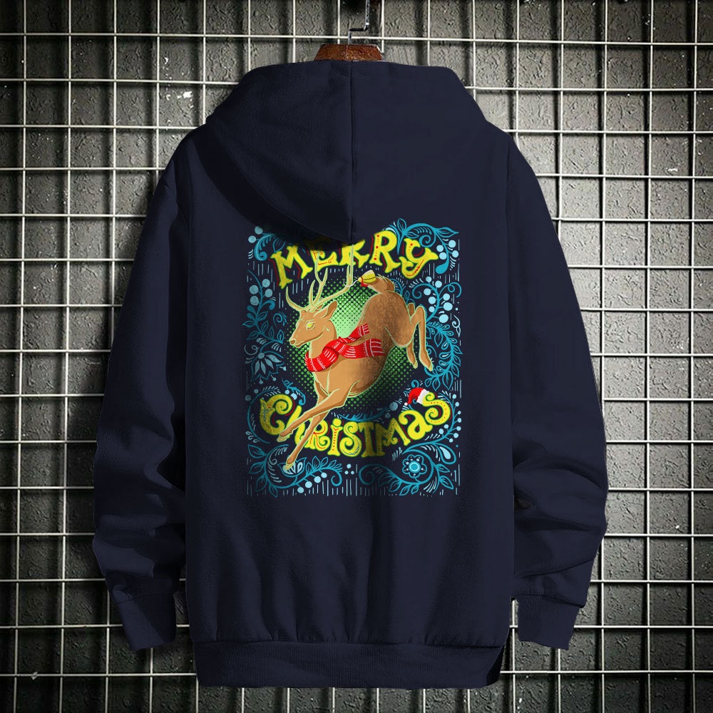 FORTGLASS CHRISTMAS DEER Outerwear Unisex Hoodie Sablon Pria Premium Jaket Pria Jumper Hoodie