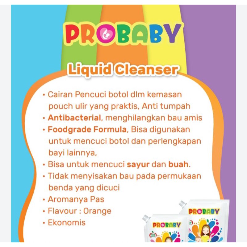 Sabun Dot Alat Makan Bayi Probaby Pro Baby Liquid Cleanser 700 ml