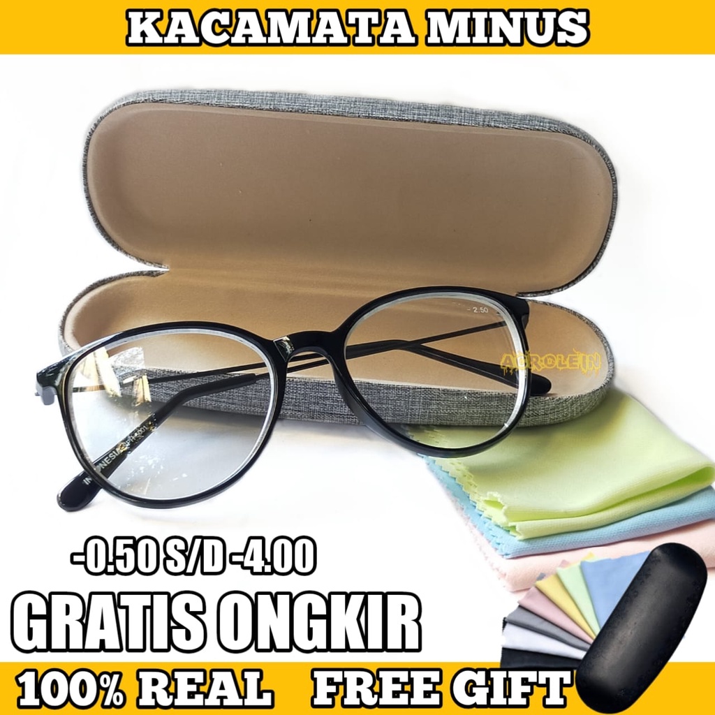 TOP KACAMATA LENSA MINUS PRIA DAN WANITA MILENIAL FREE BOX DAN LAP KOREAN STYLE