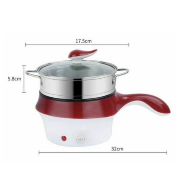 panci listrik Panci Elektrik Serbaguna Multifungsi Panci Listrik Lapis Keramik 1.5L - Stainless(B0T0
