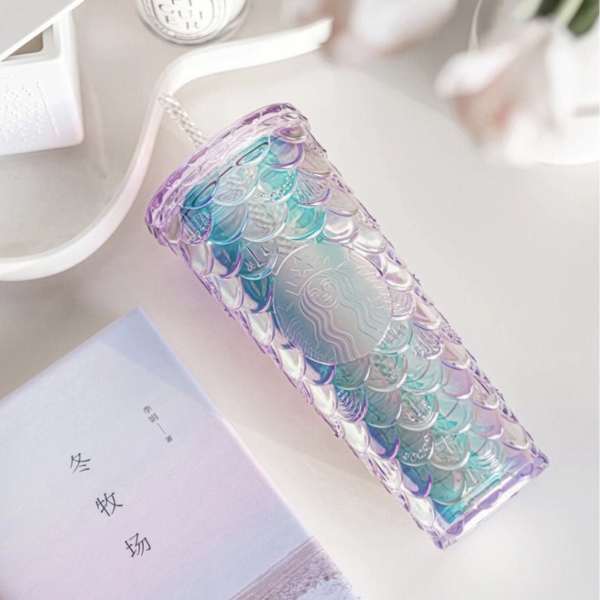 710ML Starbucks Mermaid Scales Cup Fish Scale Cup Starbucks Tumbler Cangkir Jerami Starbucks Mug