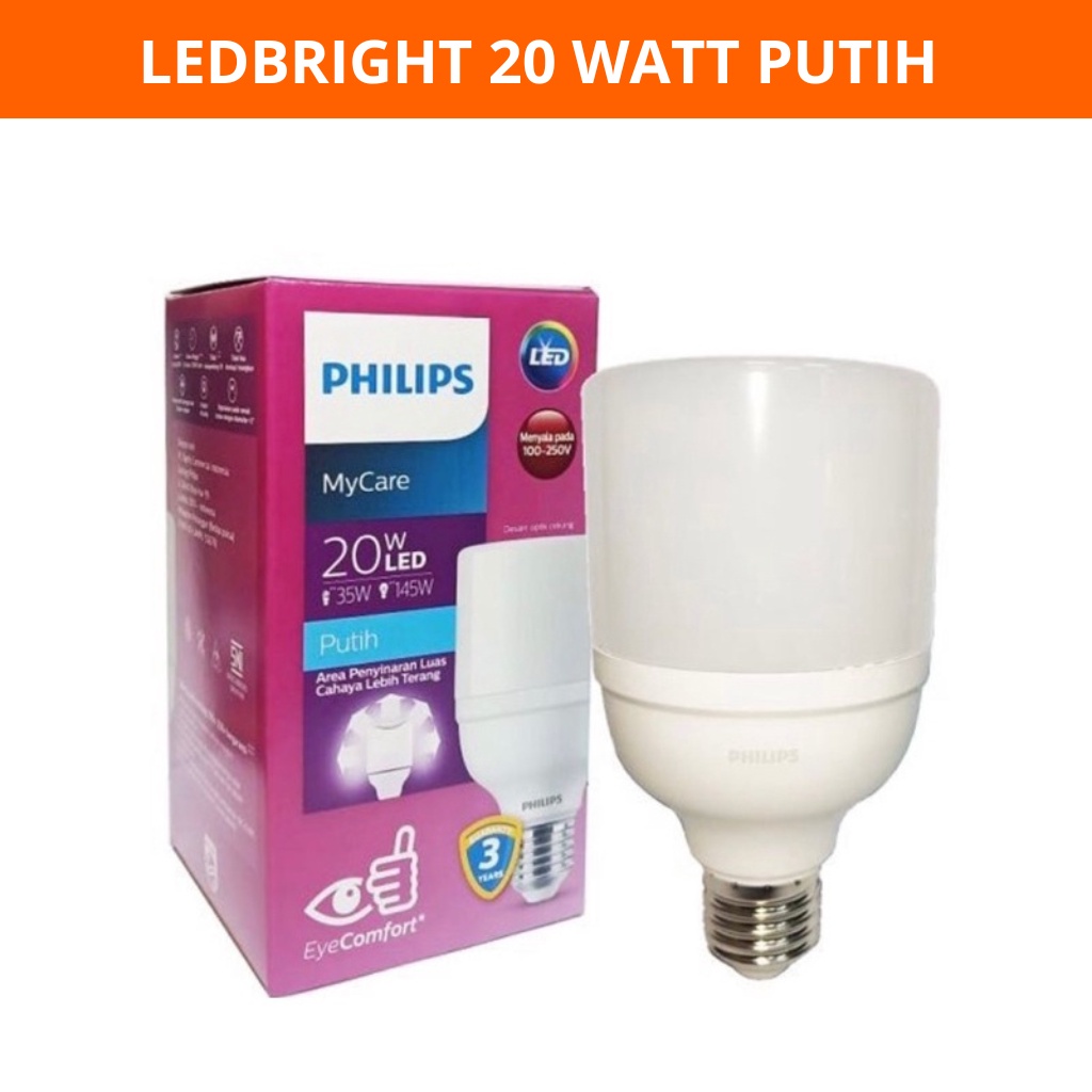 Philips lampu LEDbright 20W - bohlam Philips LEDbulb 20 Watt E27 6500K 230V putih CDL