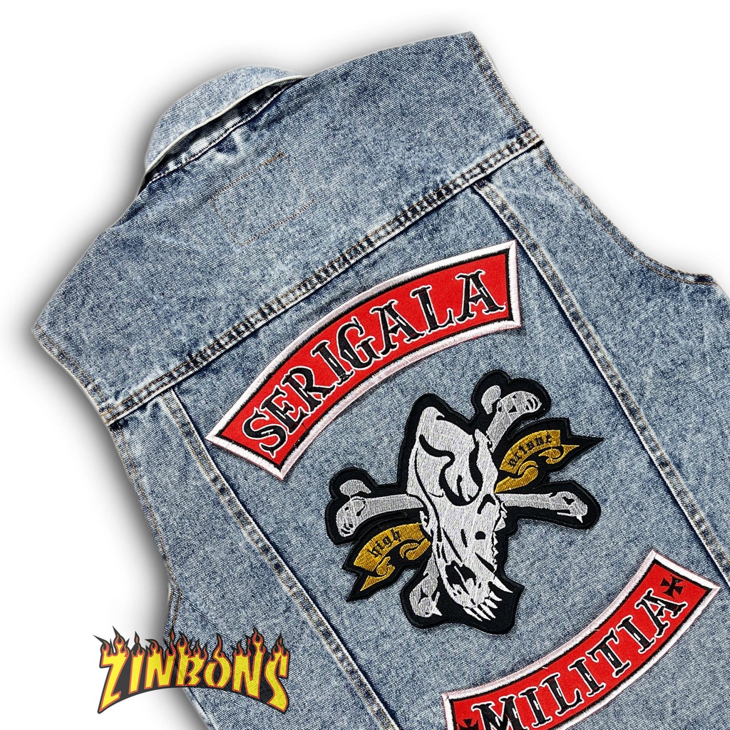 ROMPI JEANS ROMPI DENIM ROMPI MUSIK ROMPI TEMPELAN PATCH BORDIR