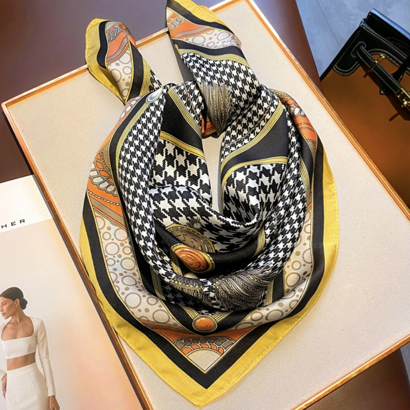 &quot;Rihana&quot; 70x70 cm, Scarf Leher, Scarf Tas, Bahan High Grade Silk Immitation