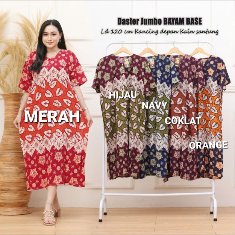 DASTER JUMBO XXL BASE BAYAM MODEL PAYUNG BUSUI KANCING BUMIL DRESS BAJU TIDUR