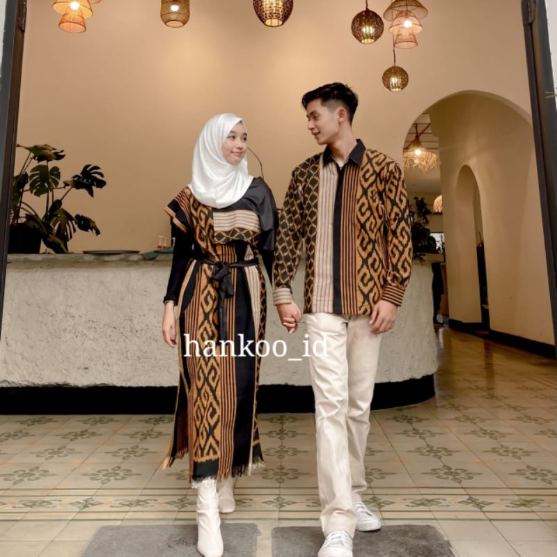 AURORA DRESS TENUN COUPLE GOLD - BAJU TENUN COUPLE - COUPLE KONDANGAN