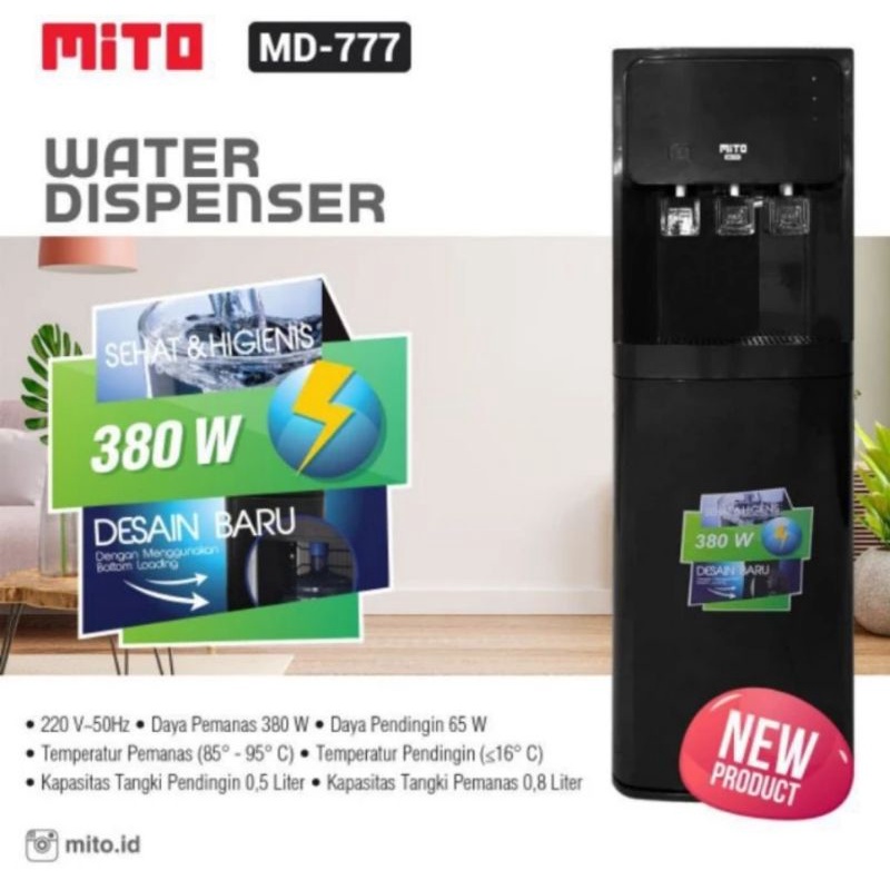 New Dispenser Mito MD-777 Dispenser Galon Bawah Low Watt