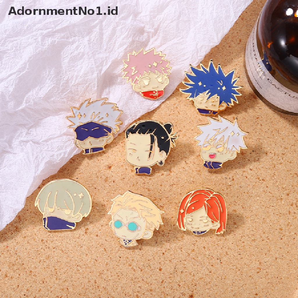 [AdornmentNo1] Jujutsu Kaisen Chibi Enamel Pin Gojo Satoru Itadori Yuji Bros Custom Kerah Lencana Kartun Lucu Perhiasan Hadiah Untuk Teman [ID]