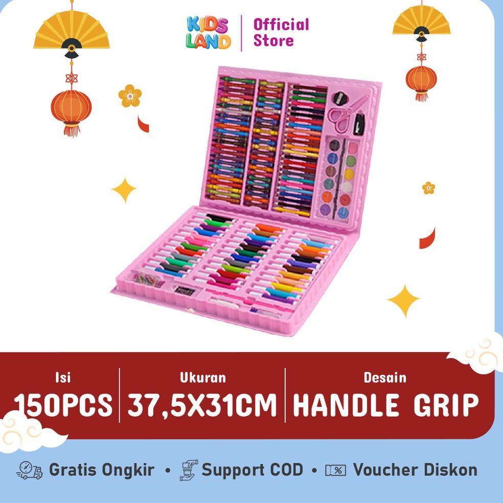 

FQS9B Krayon Anak Set Koper 150 in 1 Crayon Full Alat Melukis Mewarnai Set KIDS LAND 6937