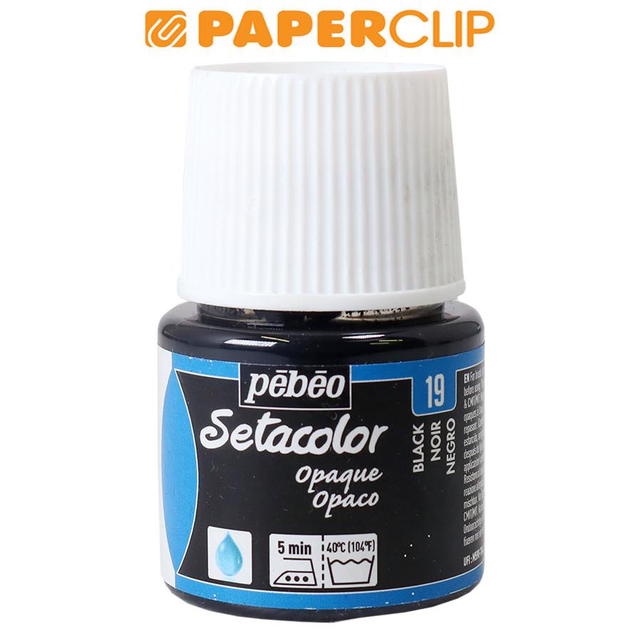 

PEBEO SETACOLOR OPAQUE FABRIC PAINT MATT 45ML 295-019 BLACK