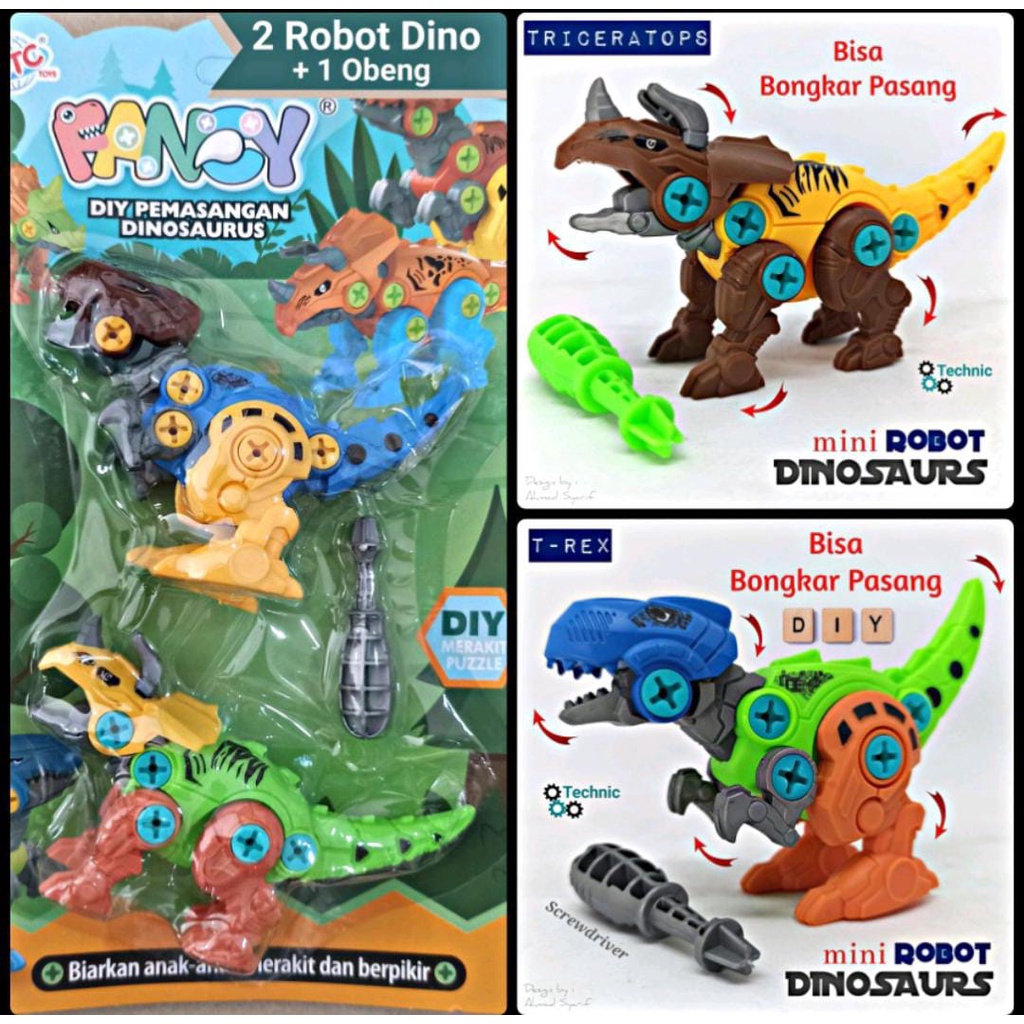 Mainan anak dinosaurus puzzle 2pcs