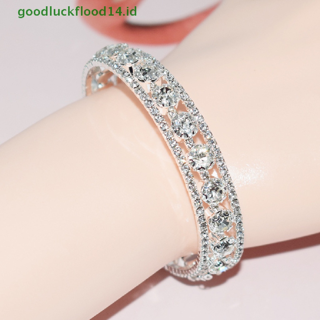 [GOOGFOUR] Fashion Gelang Kristal Untuk Wanita Pernikahan Bangle Perhiasan Tangan Multi-Layer Bridal Rhinestone Bracelet [TOP]