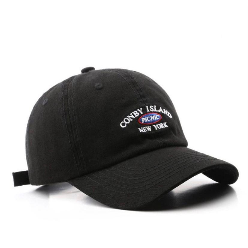 Best Seller - Topi Unisex Cap Hat Cotton Material Bordir Brooklyn Baseball / Baseball Cap Korea Trendy - COD-Conby Hitam
