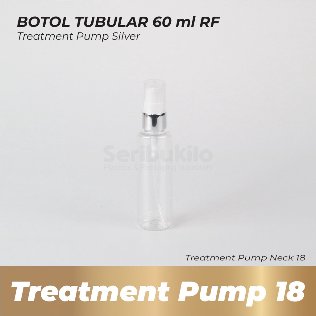 Botol Pump 60 ml RF/ Botol PET RF 60 ml Treatment Pump Gold / Botol Tubular RF 60 ml Pump Treament Gold/Silver