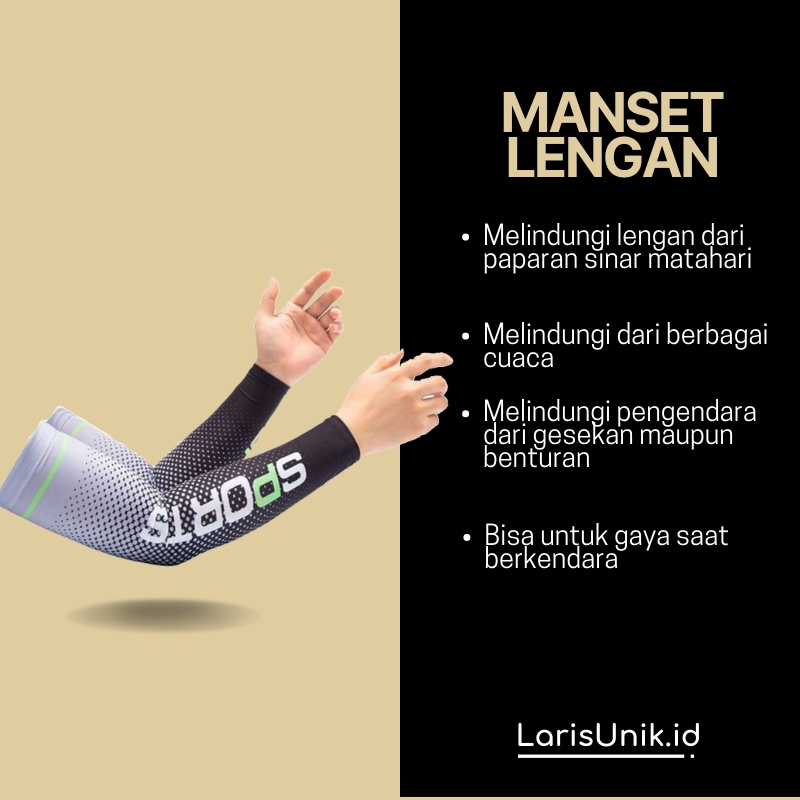 Manset Mangset Sarung Lengan Panjang Jumbo Deker Tangan Aksesoris Olahraga Kiper Futsal Sepak Bola Voly Voli Badminton Sepeda Lari Premium Tebal Adem Bahan Nilon Dekker Decker Tangan Lengan Jumbo Pria Wanita Cewek Cowok Olahraga Arm UV Protection Sleeve