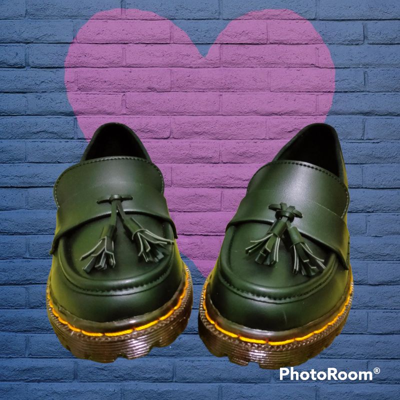 dr. martens sepatu loafers pria wanita unisex autsole kaca dan autsole hitam eu 36-45
