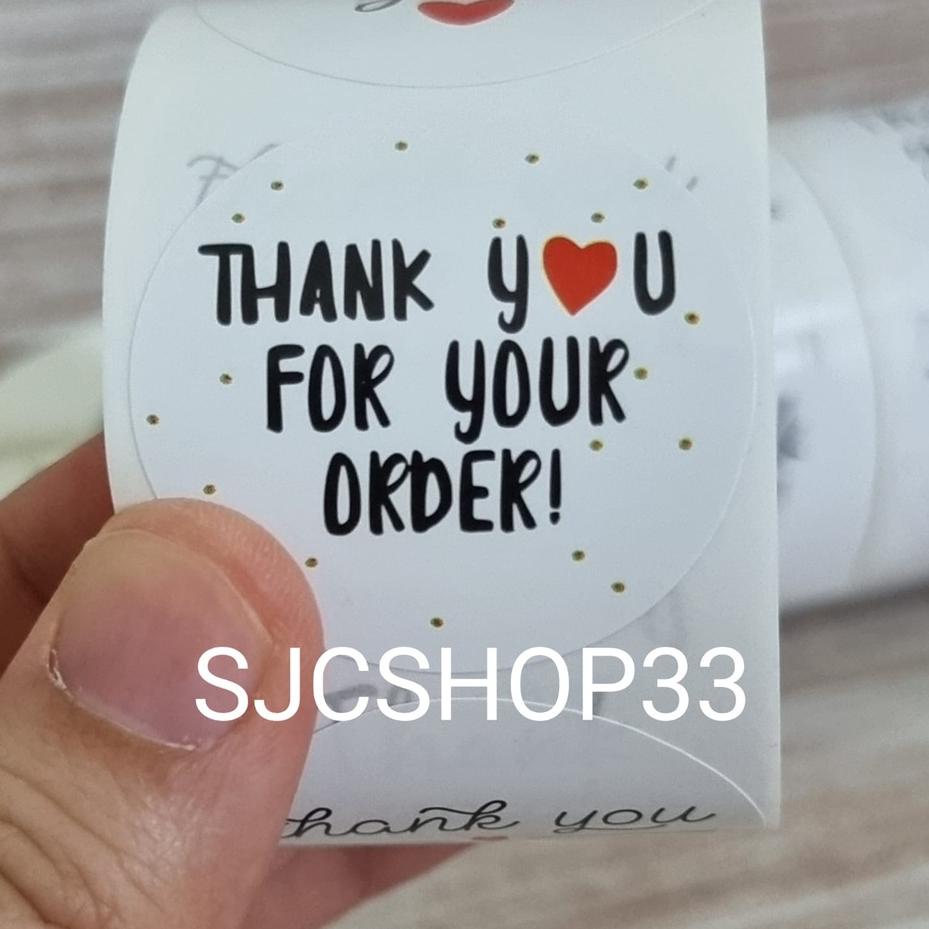 

45G✱ 1 roll isi 350 ukuran 3,8 cm sticker label thank you for your order Kirim Langsung